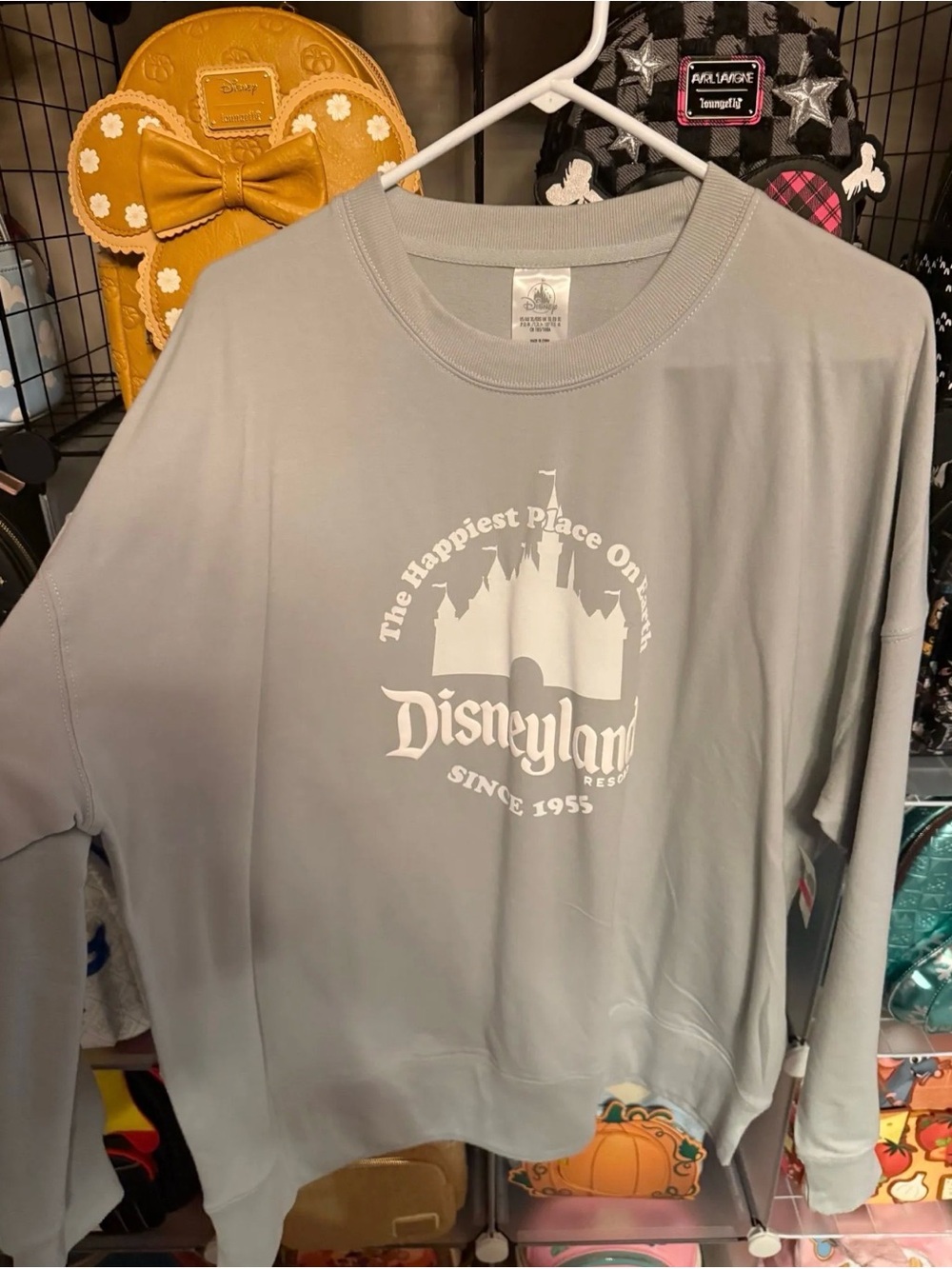 Disney Light Gray Crewneck Sweatshirt with White Disneyland Logo